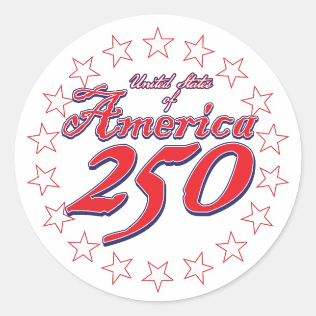 America 250 classic round sticker (Front)