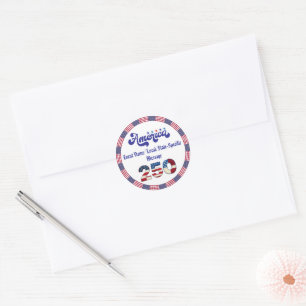 America 250 classic round sticker