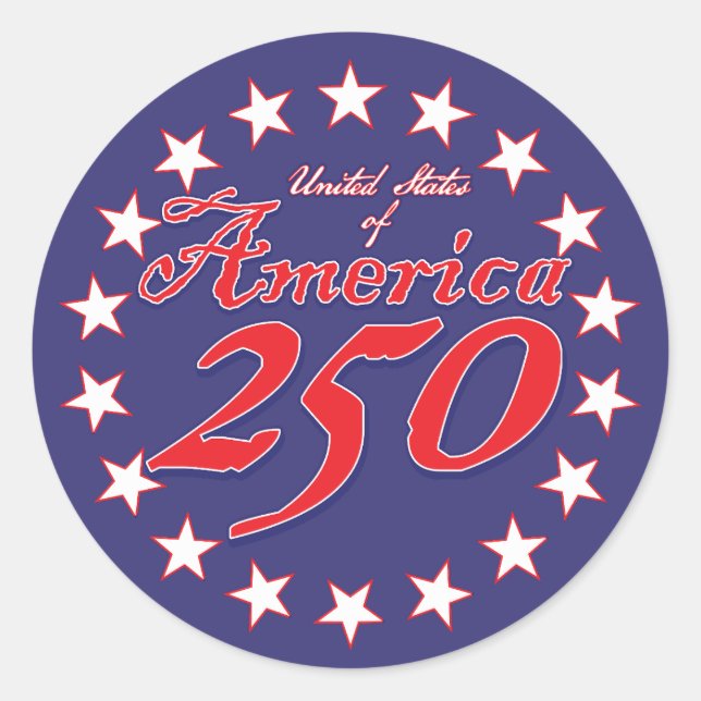 America 250 classic round sticker (Front)