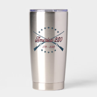 America 250 Crossed Rifles Patriotic 1776-2026 Insulated Tumbler