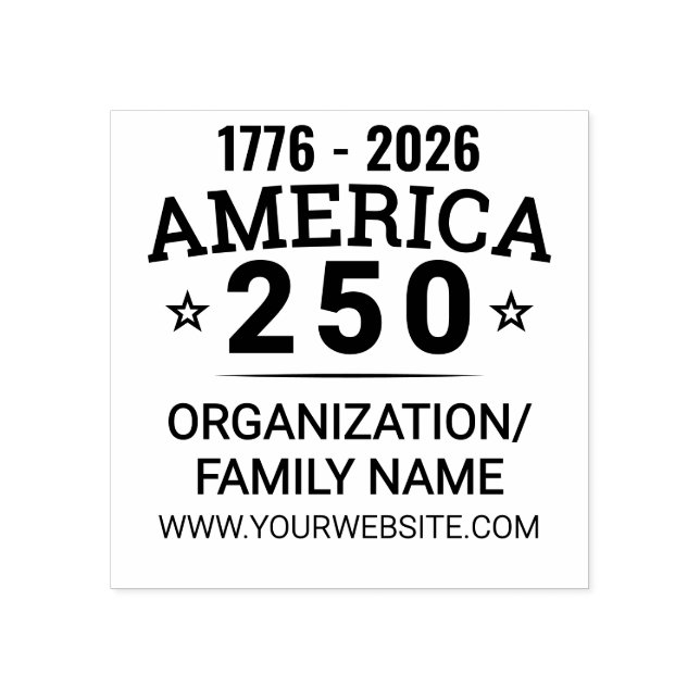 America 250 Custom Family Organization Business Rubber Stamp (Imprint)