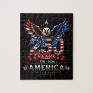 America 250 Faith Family Patriotic Eagle Jigsaw Puzzle