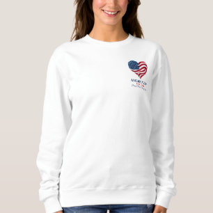America 250 Flag Heart 1776-2026 Women Sweatshirt