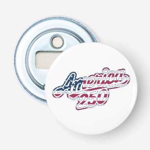 America 250 Flag Script Semiquincentennial Design Bottle Opener