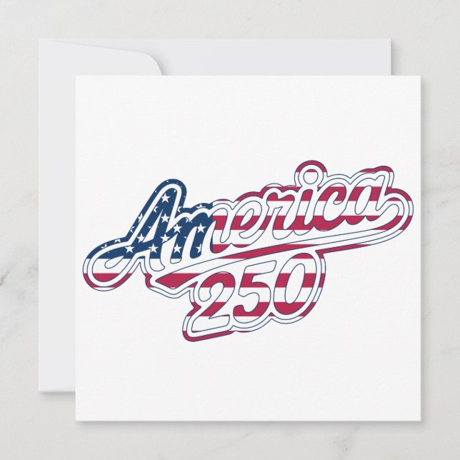 America 250 Flag Script Semiquincentennial Design Card (Front)