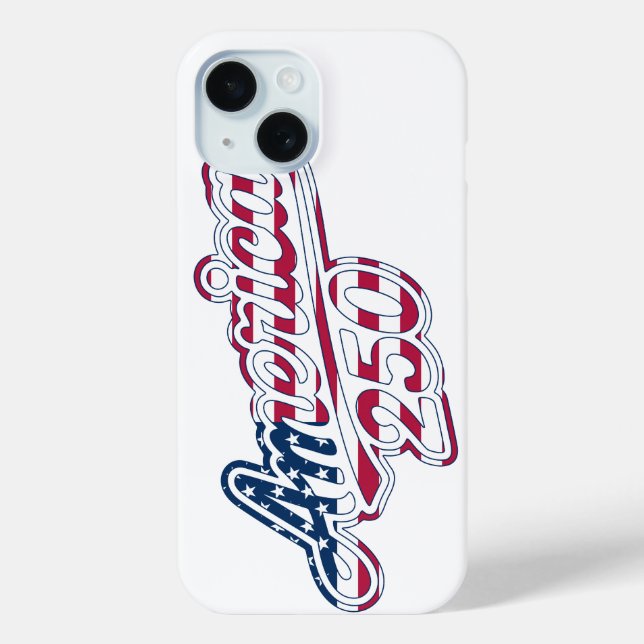 America 250 Flag Script Semiquincentennial Design Case-Mate iPhone Case (Back)