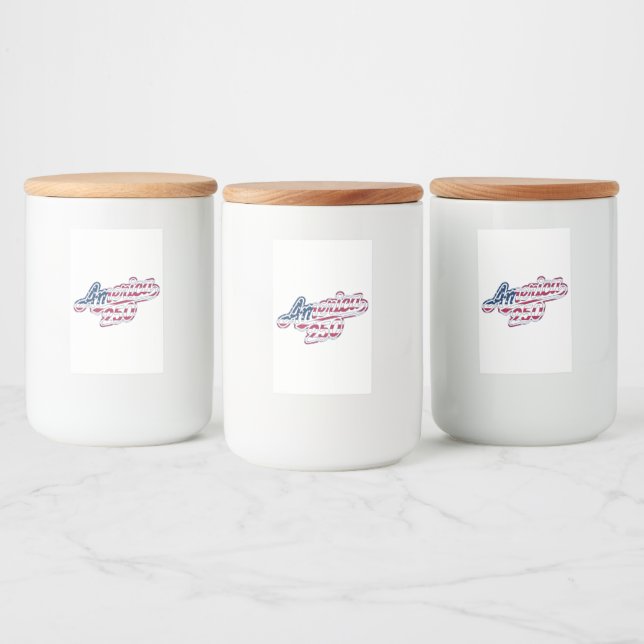 America 250 Flag Script Semiquincentennial Design Food Label (Bottles)