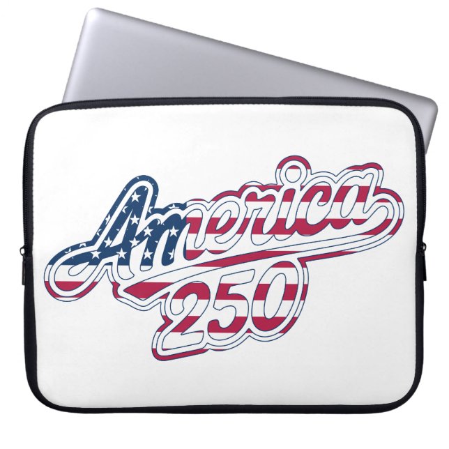 America 250 Flag Script Semiquincentennial Design Laptop Sleeve (Front)