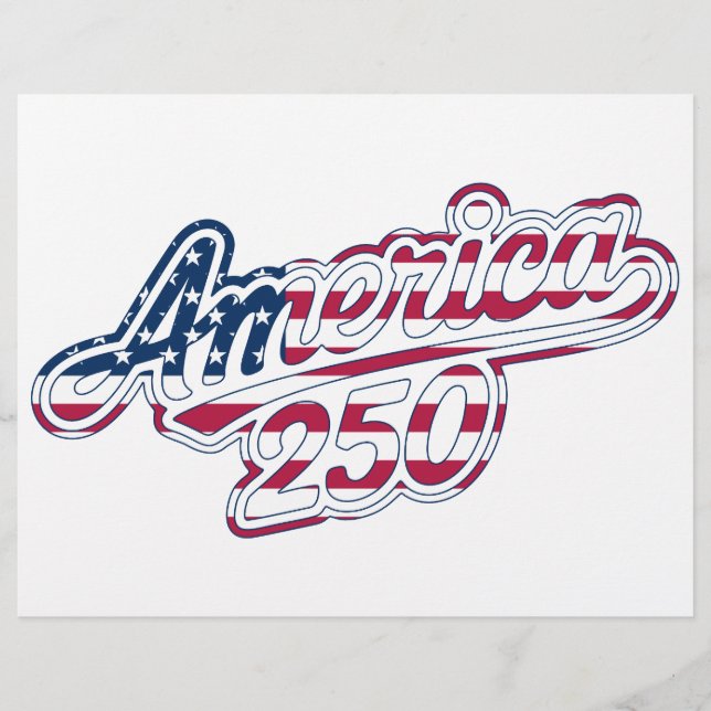 America 250 Flag Script Semiquincentennial Design Letterhead (Front)