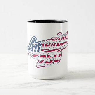 America 250 Flag Script Semiquincentennial Design Mug