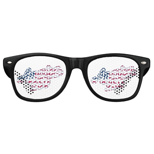 America 250 Flag Script Semiquincentennial Design Retro Sunglasses (Front)