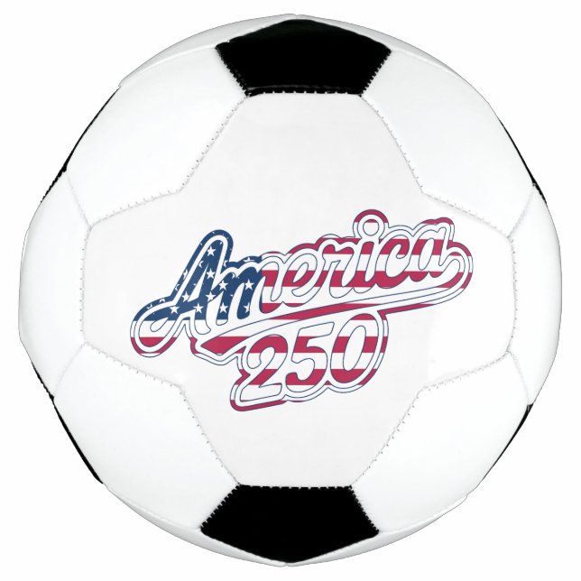 America 250 Flag Script Semiquincentennial Design Soccer Ball (Front)