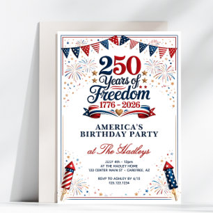 America 250 Freedoms Birthday Party Invitation
