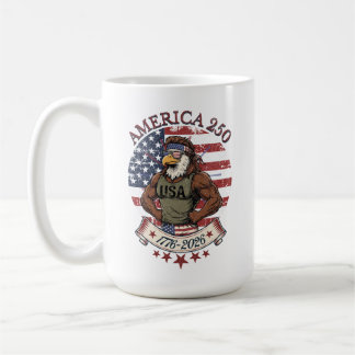 America 250 Fun Patriotic Eagle 4th of July Art Coffee Mug