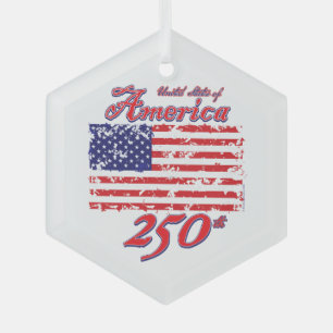 America 250 glass ornament