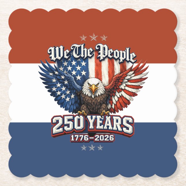 America 250 Party Collection  Paper Coaster (Front)