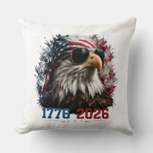 America 250 Patriotic Eagle Flag 1776–2026 Throw Pillow
