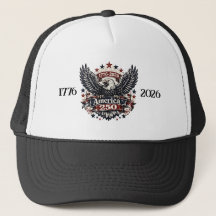 America 250 Patriotic Eagle Trucker Hat 1776-2026