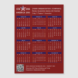 America 250 Patriotic Red 2026 Calendar Keepsake