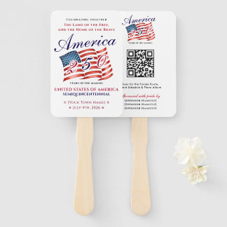 America 250 Patriotic Semiquincentennial Keepsake Hand Fan