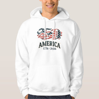 America 250 Patriotic Stars and Stripes Hoodie
