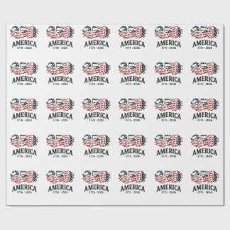 America 250 Patriotic Stars and Stripes Wrapping Paper