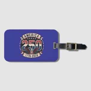 America 250 Patriotic Vintage Design Tri-Blend Luggage Tag