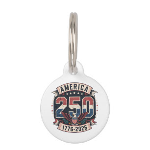 America 250 Patriotic Vintage Style Design Pet Tag