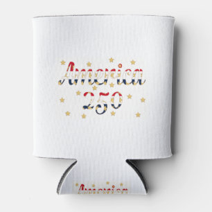 America 250 red white blue FAUX gold Can Cooler