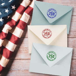 America 250 Round Family Organization Business Rubber Stamp