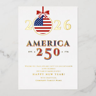 America 250 Semiquincentennial 2026 New Year's Foil Holiday Card
