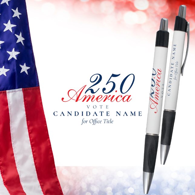 America 250 Semiquincentennial Patriotic Custom Pen (America 250 Semiquincentennial Patriotic Custom Keepsake for Campaign donors volunteers staff Pen)