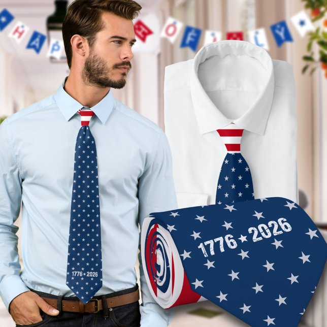 America 250 Star Spangled Stripes 1776 2026 Tie (Creator Uploaded)
