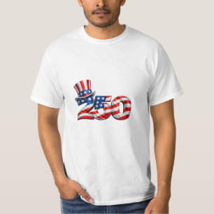 America 250 Uncle Sam Hat Patriotic T-Shirt