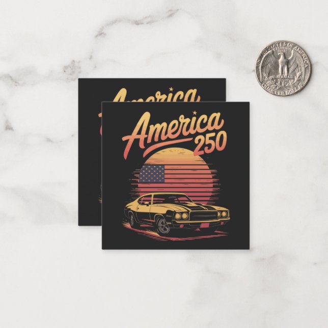 America 250 US Retro Sunset Card (Front/Back In Situ)