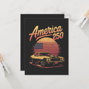 America 250 US Retro Sunset Invitation