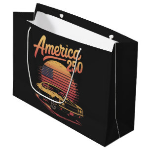 America 250 US Retro Sunset Large Gift Bag