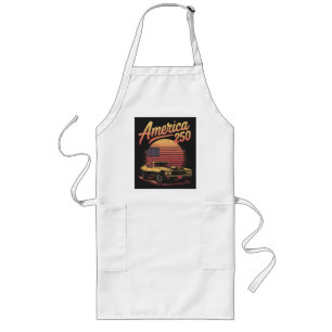 America 250 US Retro Sunset Long Apron
