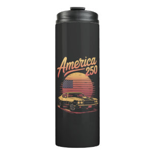 America 250 US Retro Sunset Thermal Tumbler