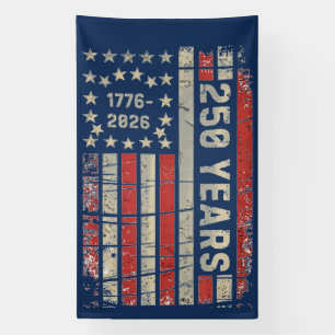 America 250 Vintage Patriotic Anniversary Design  Banner