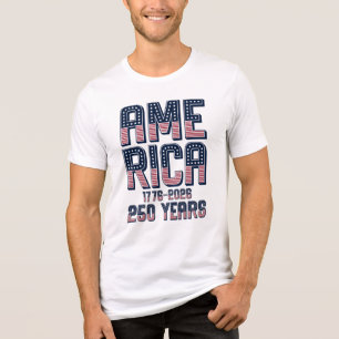 America 250 Years 1776-2026 Patriotic USA Flag Art Tri-Blend Shirt