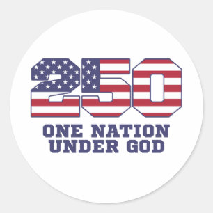 America 250 Years 250th Anniversary Independence Classic Round Sticker