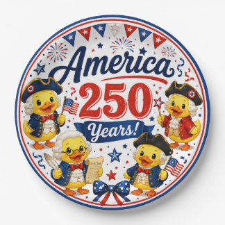 America 250 Years Duckies Patriotic Party Collecti Paper Plate
