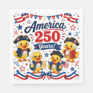 America 250 Years Duckies Patriotic Party Napkin