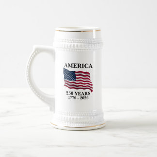 America 250 Years Flag Beer Stein