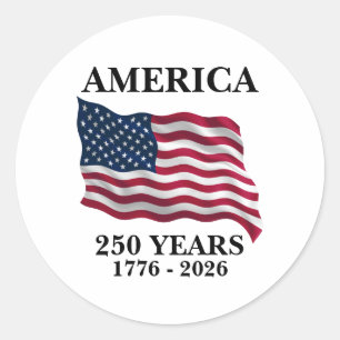 America 250 Years Flag Classic Round Sticker