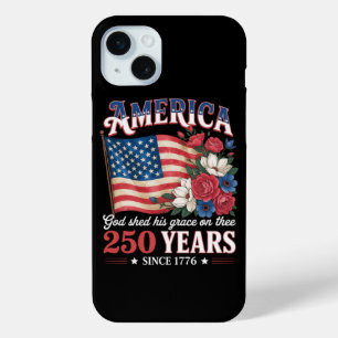 America 250 Years Flag Floral iPhone 15 Mini Case