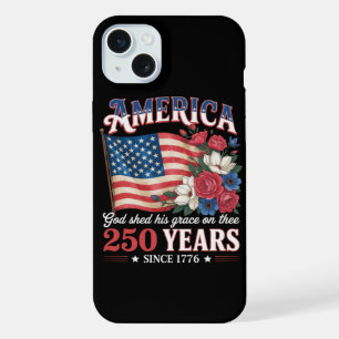 America 250 Years Flag Floral iPhone 15 Plus Case