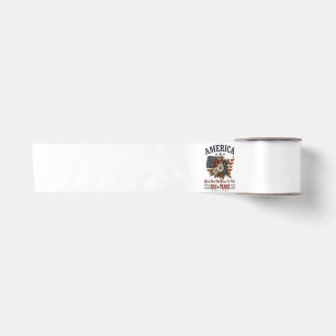 America 250 Years Flag Floral Satin Ribbon