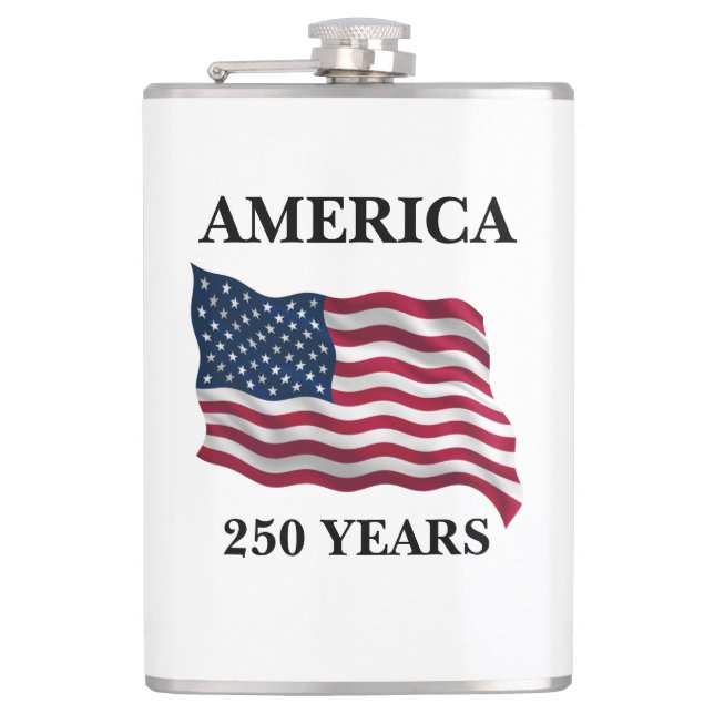 America 250 Years Flag Hip Flask (Front)